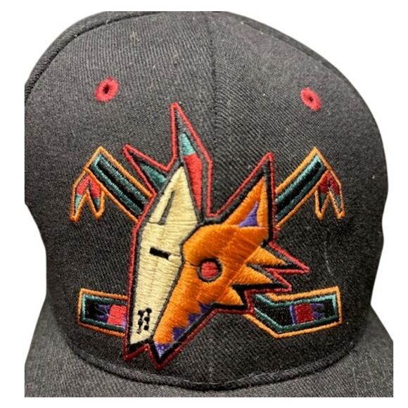 Vtg Arizona Peyote Coyotes Kachina Zephyr Baseball Cap Hat - Black - NHL - Picture 2 of 6